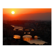 Puesta del sol sobre Florencia Tarjeta Postal