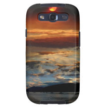 Puesta del sol sobre la caja de la galaxia de Sams Samsung Galaxy SIII Funda