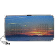Puesta del sol sobre la isla de Santa Cruz iPod Altavoces