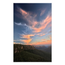 Puesta del sol sobre las montañas azules, Australi Arte Fotográfico
