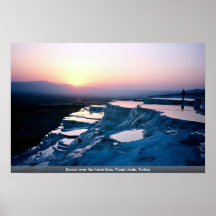 Puesta del sol sobre los travertinos, Pammukale, T Impresiones