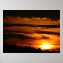 Puesta del sol tempestuosa posters