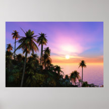 Puesta del sol tropical impresiones