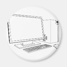 Puesto de trabajo del ordenador del PC de sobremes Iman Para Frigorífico