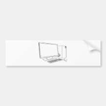 Puesto de trabajo del ordenador del PC de sobremes Etiqueta De Parachoque