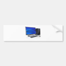 Puesto de trabajo del ordenador del PC de sobremes Pegatina De Parachoque