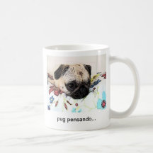 pug pensando... canecas