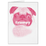 Puggy gruñón ROSADO personalizado tarjetas