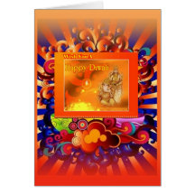 puja   del diwali tarjeta