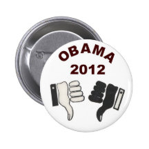 Pulgares abajo en Obama 2012 Pin