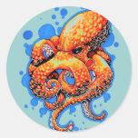 pulpo anaranjado pegatinas  