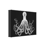 Pulpo del vintage impresión en lona