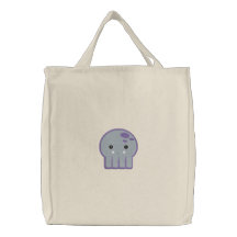 pulpo lindo del kawaii bolsas de mano bordadas