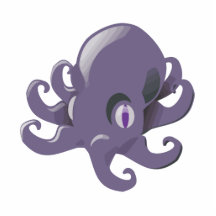 Pulpo púrpura del bebé escultura fotográfica