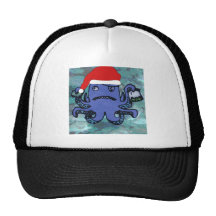 Pulpo que lleva el gorra de Santa