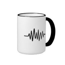 Pulso de la música de la frecuencia taza de café