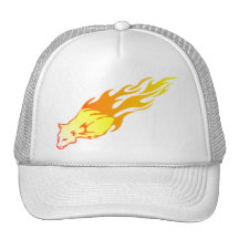 Puma llameante gorros bordados