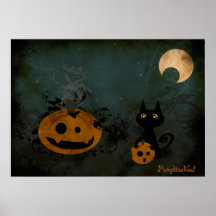 Pumpkins&Cat Posters