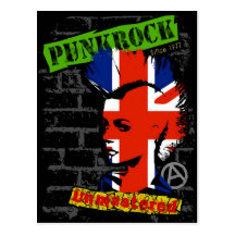 Punkrock - Union jack mohawk Postkarten