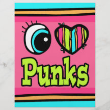 Punks brillantes del amor del corazón I del ojo Flyer Personalizado