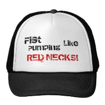 ¡Puño, como, ROJO, bombeando, CUELLOS! Gorra