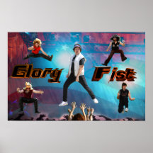 Puño de la gloria ruidoso y orgulloso en el poster
