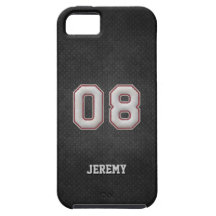 Puntadas del béisbol del número 08 con mirada negr iPhone 5 funda