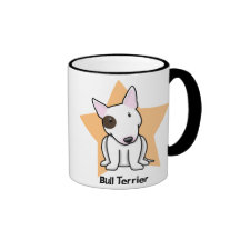 Punto bull terrier del ojo de la estrella de Kawai Taza De Café