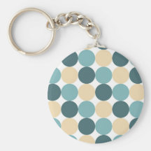 Puntos azules y azules claros beige llaveros personalizados