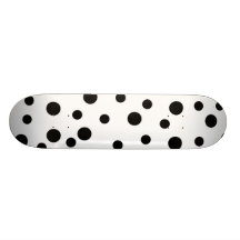 Puntos - blanco con negro tabla de patinar