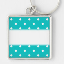 Puntos blancos, modelo de lunar del trullo llavero personalizado