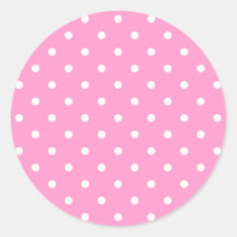 Puntos blancos, modelo de lunares rosado etiquetas redondas
