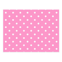 Puntos blancos, modelo de lunares rosado tarjetas postales