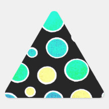 Puntos coloridos frescos en diseño negro calcomanías de triangulos personalizadas
