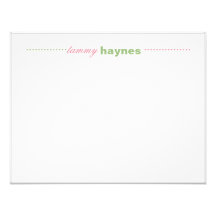 Puntos rosados y verdes Notecards plano Comunicado