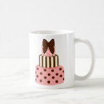 Puntos y torta de las rayas taza de café
