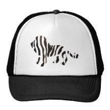 Puré de la cebra del león para arriba gorros bordados