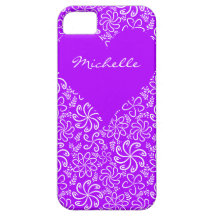 Purple Heart con el caso del iPhone 5 de las flore iPhone 5 Case-Mate Protectores