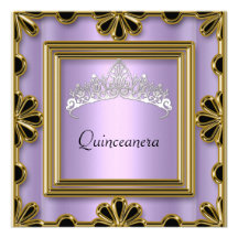 Púrpura 4 de la fiesta de cumpleaños de Quinceaner Invitacion Personal