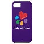 Púrpura animal de Lover_Heart-Paw_on iPhone 5 Cobertura