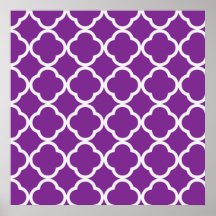 Púrpura brillante de Quatrefoil Poster