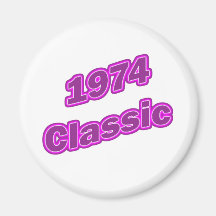 Púrpura clásica 1974 iman de nevera