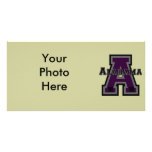 Púrpura de Alabama "A" Tarjetas Fotograficas Personalizadas