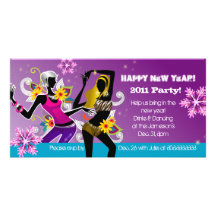 Púrpura de baile de la tarjeta de la foto del fies tarjetas personales con fotos
