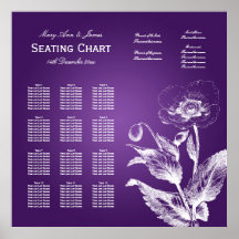 Púrpura de la amapola de la carta del asiento del  posters