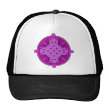 Púrpura de la cruz céltica 4 gorros  