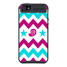 Púrpura de la diversión y modelo de Chevron del tr iPhone 5 Cobertura