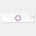 Púrpura de la estrella de Bahai Pegatina De Parachoque