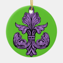 Púrpura de la flor de lis adornos de navidad