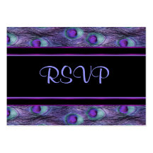 Púrpura de la pluma del pavo real - RSVP Tarjeta Personal